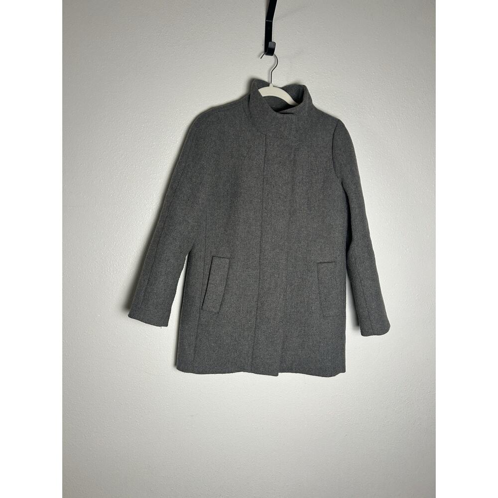 J Crew Mercantile Gray Classic City Chic Coat Jacket Wool Blend Size 2
